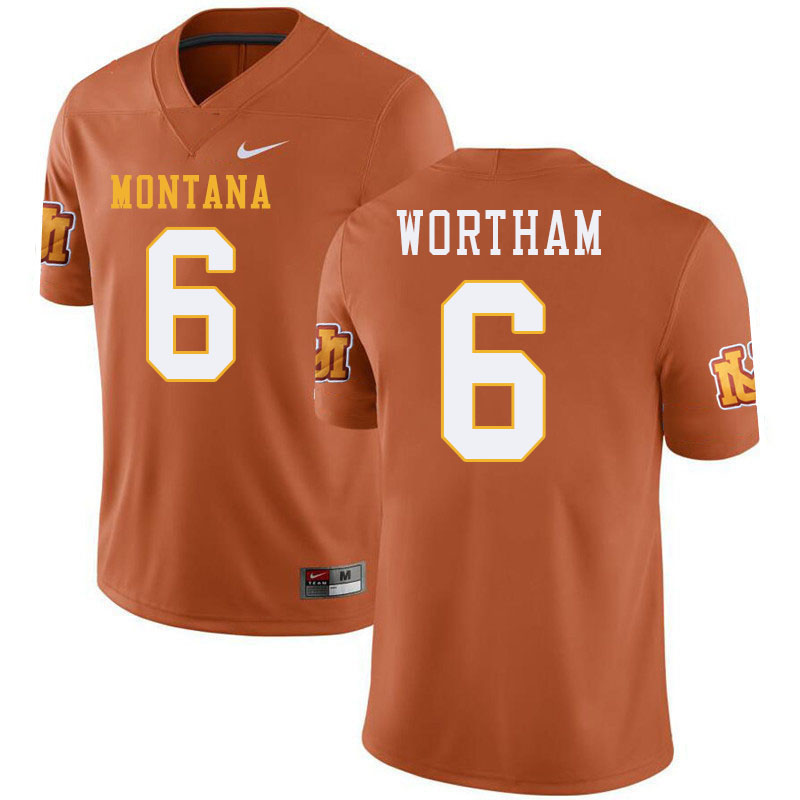Michael Wortham Montana Jersey,University Of Montana Grizzlies #6 Michael Wortham Jersey Stitched-Th